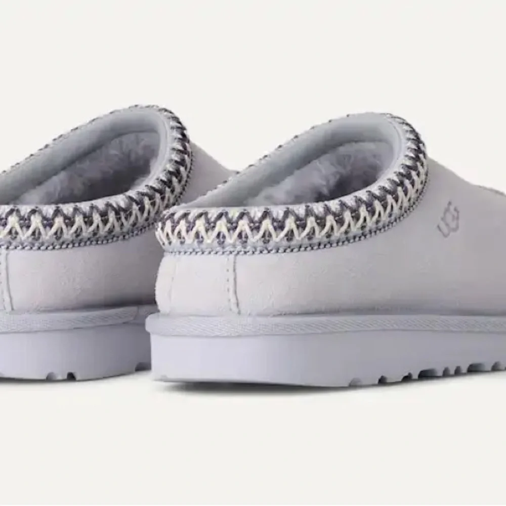 UGG Knit-Trim Slip-On with Suede Upper - Light Gray & Cream